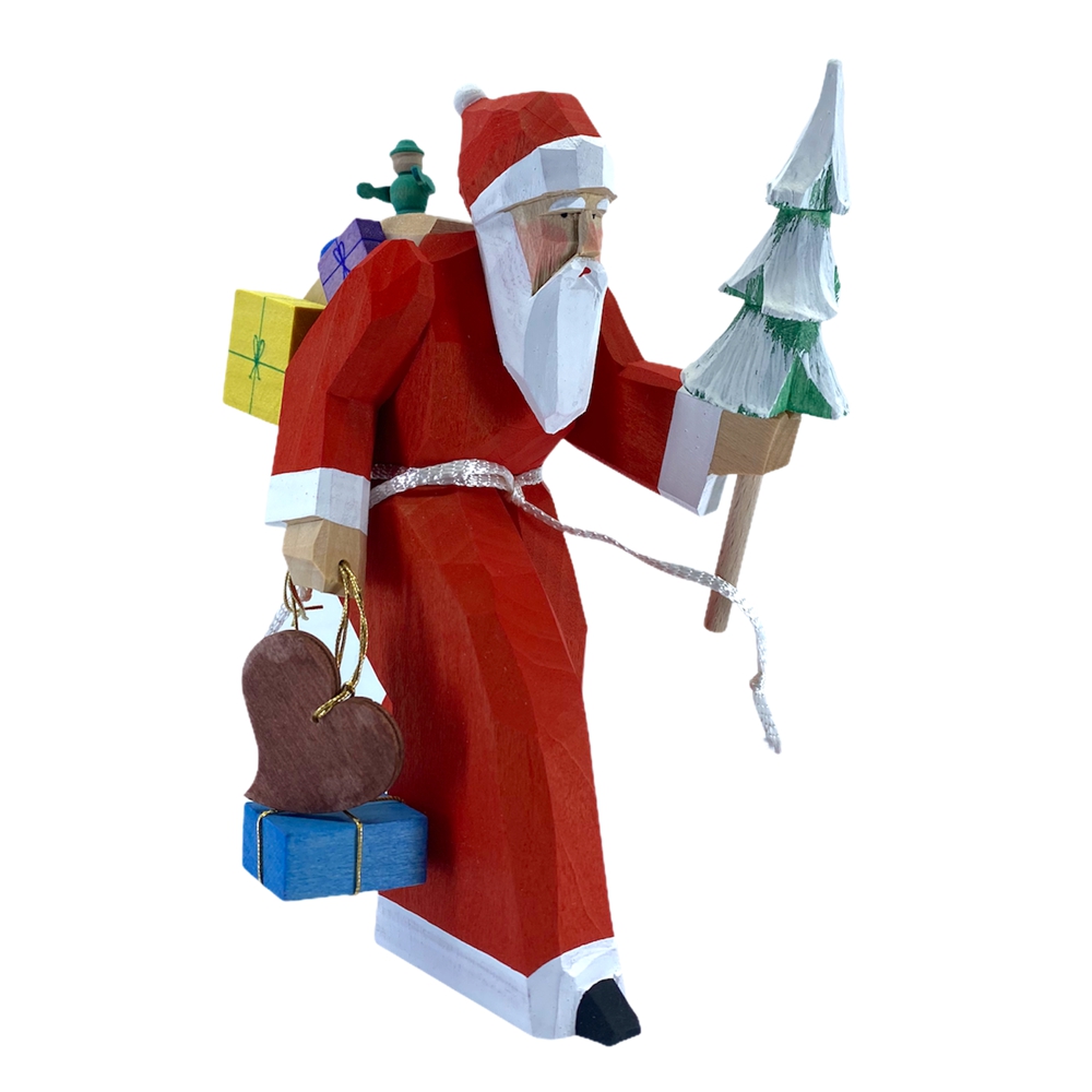 Weihnachtsfigur – Weihnachtsmann mit Baum