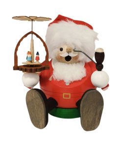 Kugelräuchermann Santa mit Pyramide, sitzend
