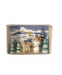 Zündholzschachtel Engel mit Reh