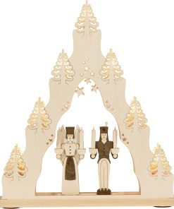 Lichterspitze Engel und Bergmann, 7-flammig