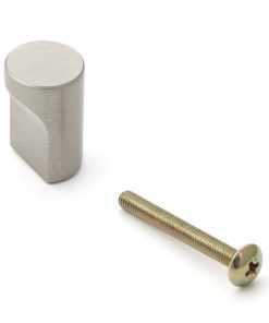 Hochwertiger Möbelknopfgriff aus Messing, Oberfläche: vernickelt, satiniert matt, 12 mm (0,5″) GLA-12. Griffknopf aus Messing für Schublade, Möbeltür, Küchenschrank, Büroschrank und viel mehr, von Sugatsune / LAMP® (Japan)