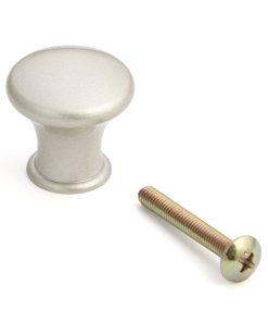 Hochwertiger Möbelknopfgriff aus robuster Aluminiumlegierung, Oberfläche: vernickelt, 24 mm (1″) KK-T24SNI. Griffknopf KK-T24SNI für Schublade, Möbeltür, Küchenschrank, Büroschrank, Wohnmöbel und viel mehr, von Sugatsune / LAMP® (Japan)