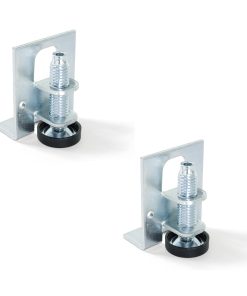 2 Stück robuster Verstellfuß mit Montagewinkel, aus Stahl, Tragkraft: 120 kg (265 lbs), 3016805. Stabiler Höhenversteller für Schränke, Küchenmöbel, Industriemöbel und viel mehr, von EMUCA