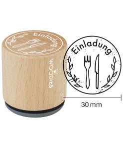 Woodies Stempel – Einladung Besteck  W02010